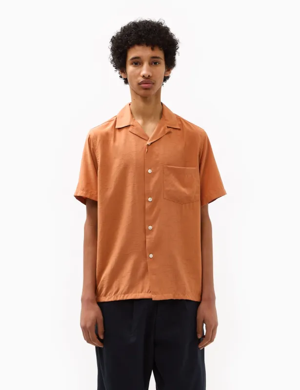 Portuguese Flannel Face Short Sleeve Shirt - Brick sold by Article London