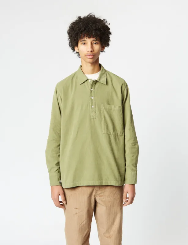 Universal Works Pullover Shirt (Cord) - Olive Green sold by Article London