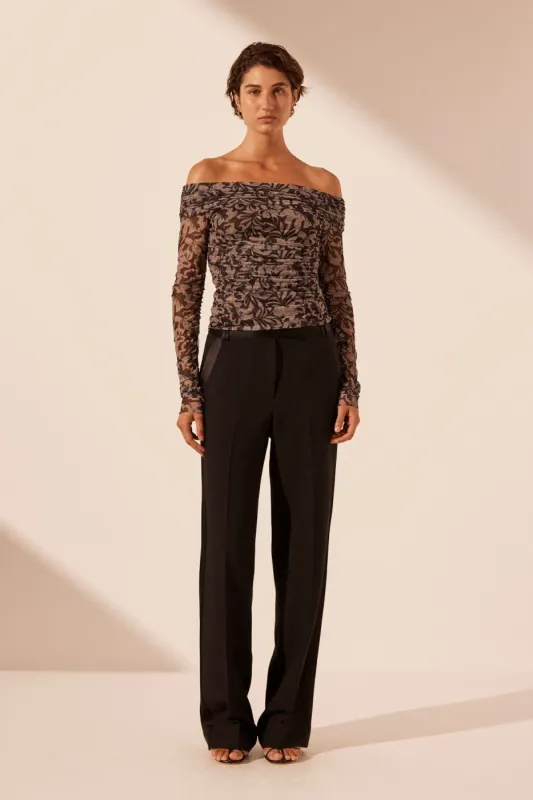 ADRI TUXEDO SIDE PANEL PANT - BLACK sold by Shona Joy