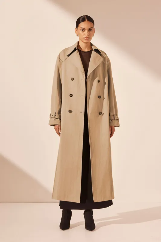 KAI TRENCH COAT - KHAKI BEIGE sold by Shona Joy