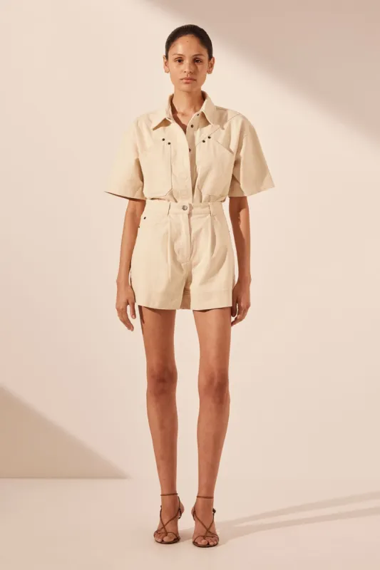 SIERRA SHORT SLEEVE SHIRT - CREAM sold by Shona Joy