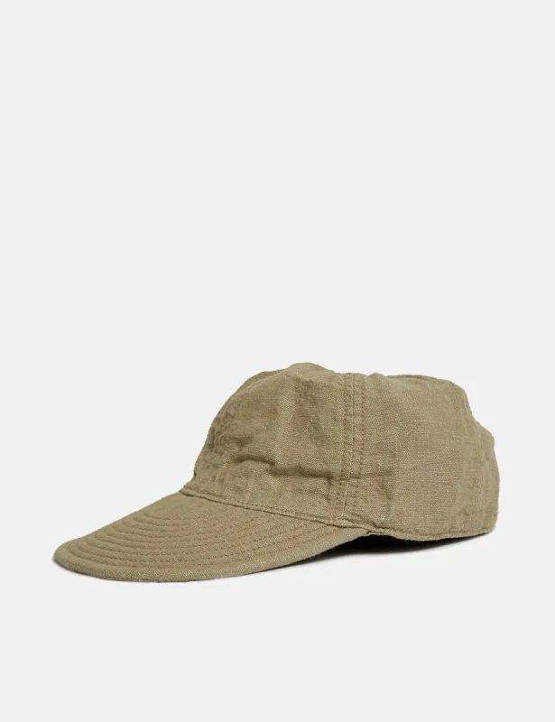 Nigel Cabourn Mechanics Cap (Cotton/Linen) - Stone | Parallel
