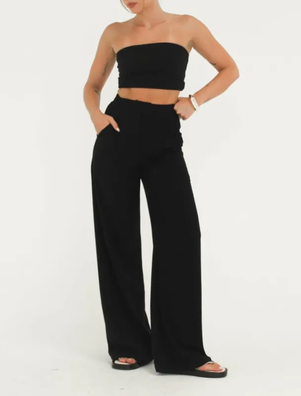 Shoreside Trouser | Black sold by Rumored