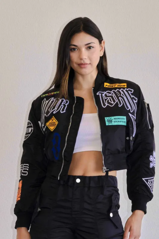 CAUTION MULTI PATCHES MA-1 JACKET sold by Vibrant