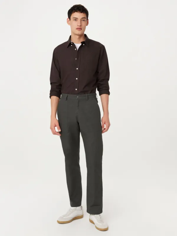 The Joey Fatigue Pant in Dark Grey sold by Frank & Oak