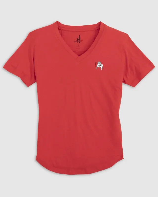 Women's Georgia Merediths V-Neck T-Shirt - Vintage Logo sold by Johnnie-O