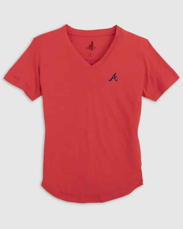 Women's Atlanta Braves Merediths V-Neck T-Shirt sold by Johnnie-O