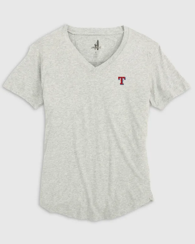 Women's Texas Rangers Merediths V-Neck T-Shirt sold by Johnnie-O