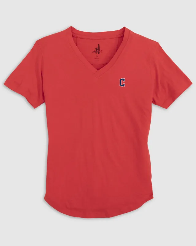 Women's Cleveland Guardians Merediths V-Neck T-Shirt sold by Johnnie-O