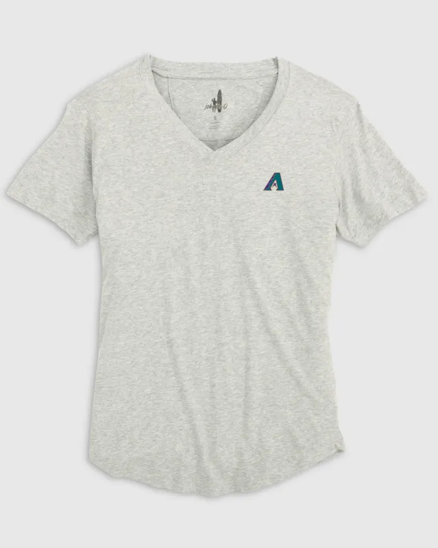Women's Arizona Diamondbacks Merediths V-Neck T-Shirt - Cooperstown Logo sold by Johnnie-O