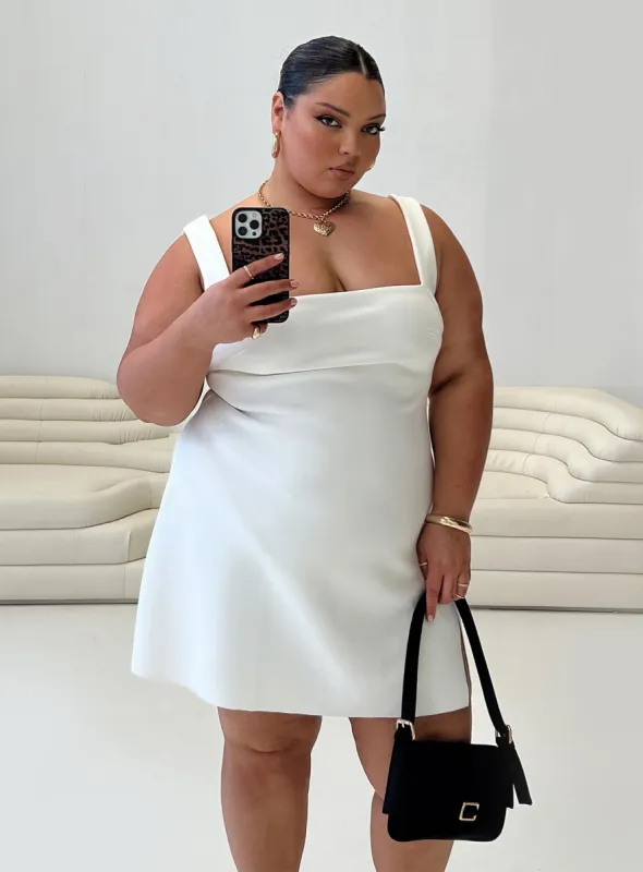 Bombshell Mini Dress White Curve sold by Princess Polly