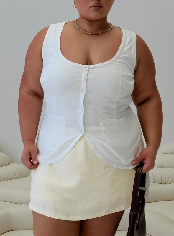 Spirito Vest Top White Curve sold by Princess Polly