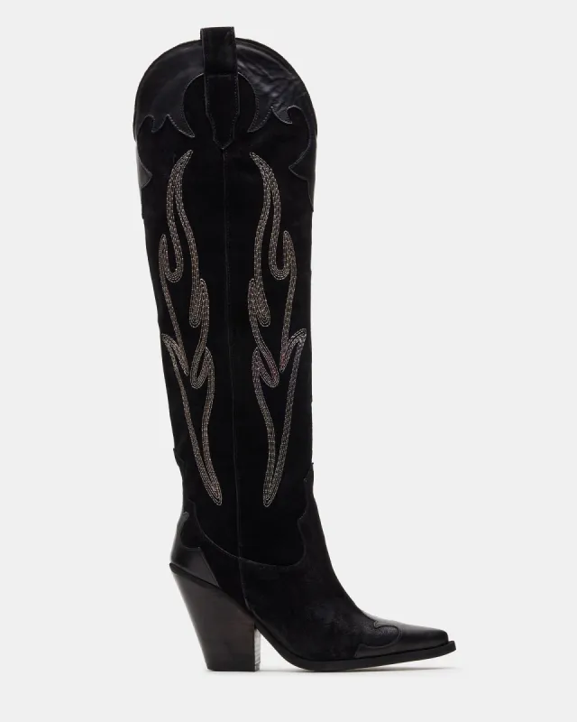 Steve Madden【新作SALE♪】IGNITE ニーハイブーツ IGNITE BLACK SUEDE | Parallel