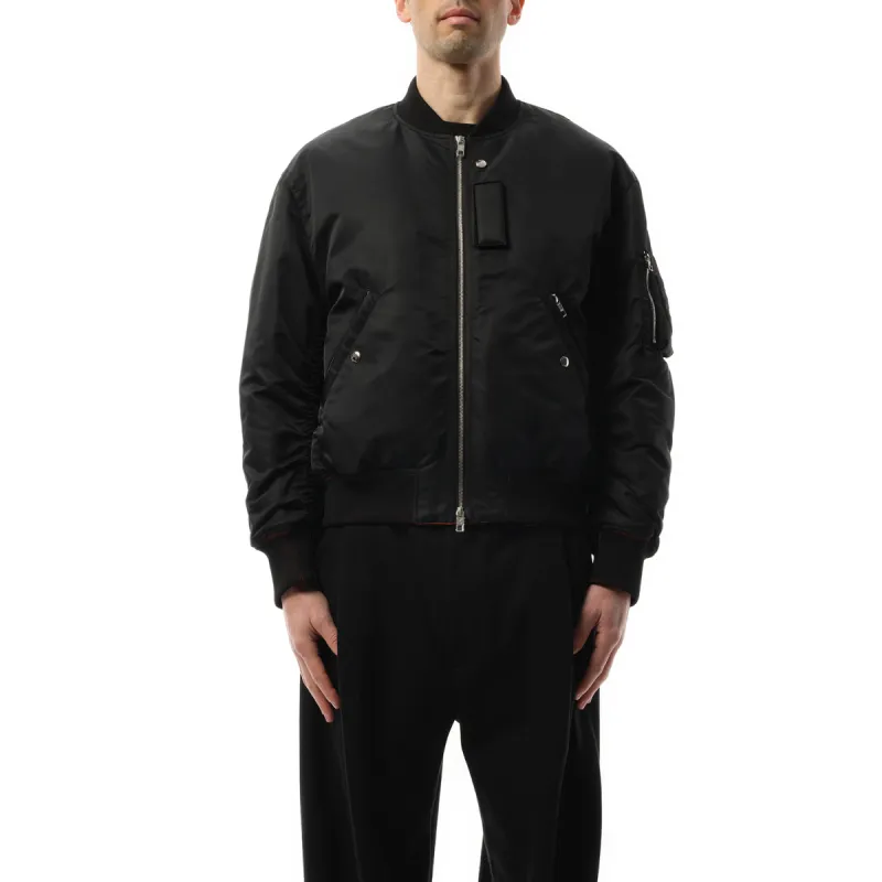 Back Logo MA-1 Jacket in Black sold by MARAIS