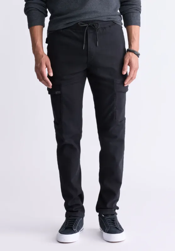 Slim Tapered Jim Men's Fleece Pants, Black - BM26010 sold by Buffalo David Bitton