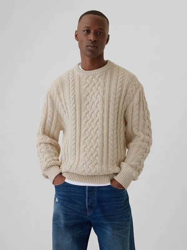 Relaxed Cable-Knit Sweater sold by GAP