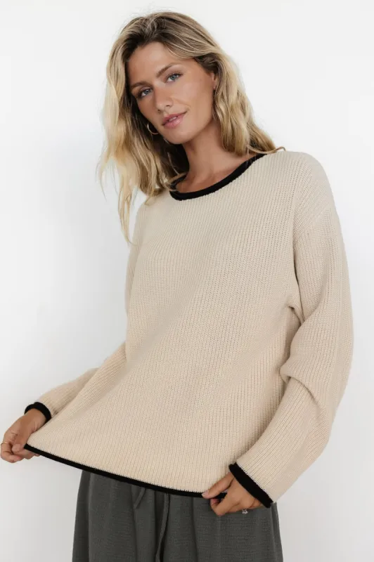 Tiffany Knit Sweater | Cream + Black sold by Baltic Born