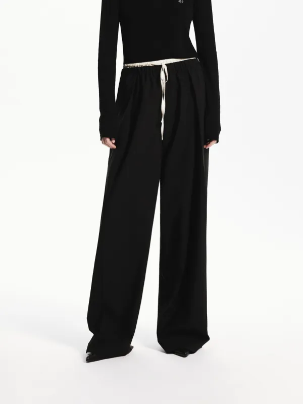 Wool Blend Contrast Pants sold by Mo&Co