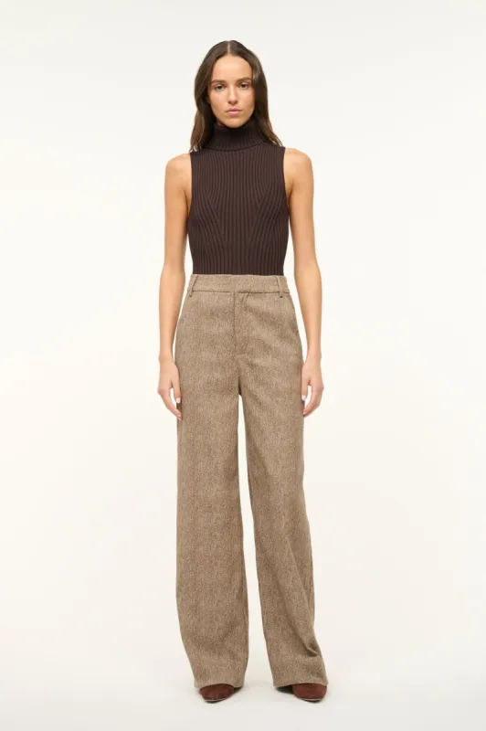 PRINCE HERRINGBONE PANT | MOCHA sold by STAUD
