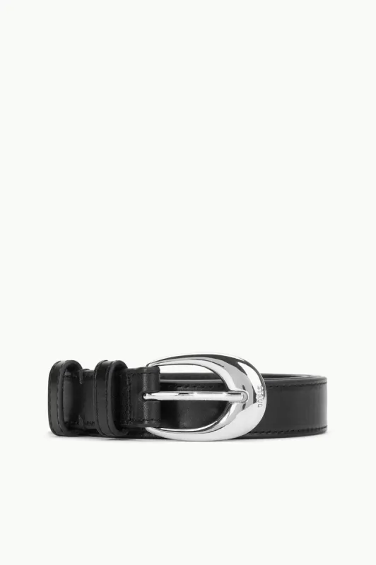 MOON BUCKLE BELT - 26MM | BLACK SILVER sold by STAUD