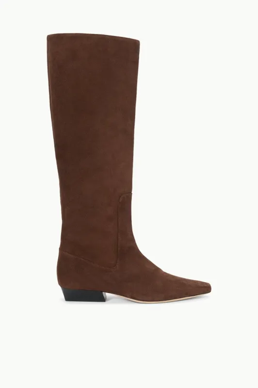 WALLY FLAT BOOT | MAHOGANY SUEDE sold by STAUD