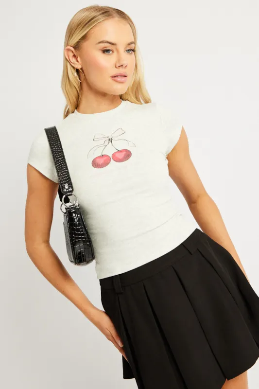Grey Graphic Tee Short Sleeve sold by Ally Fashion