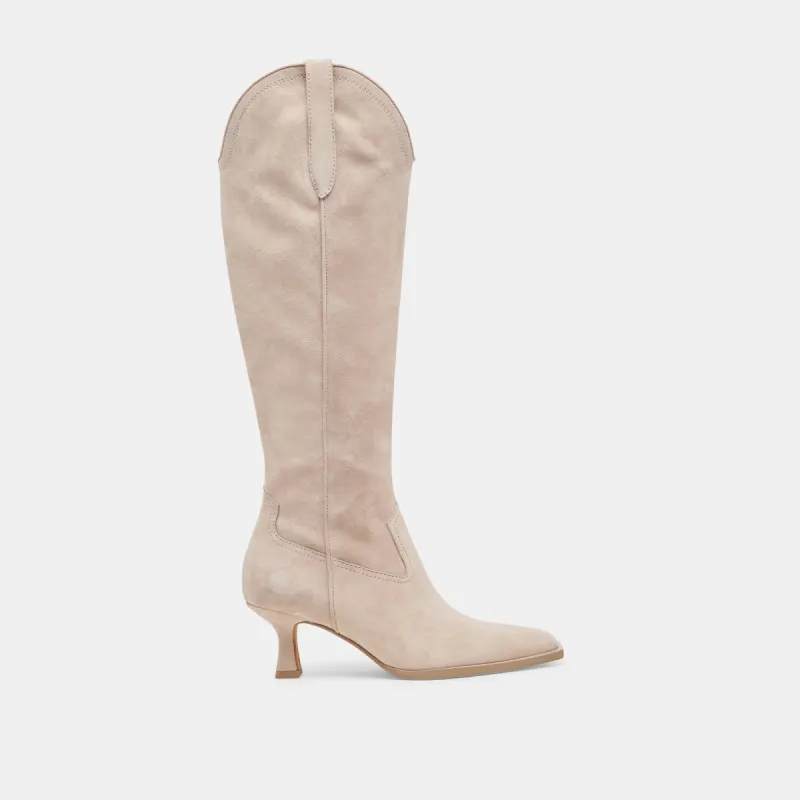 ARIANA BOOTS TAUPE SUEDE sold by Dolce Vita