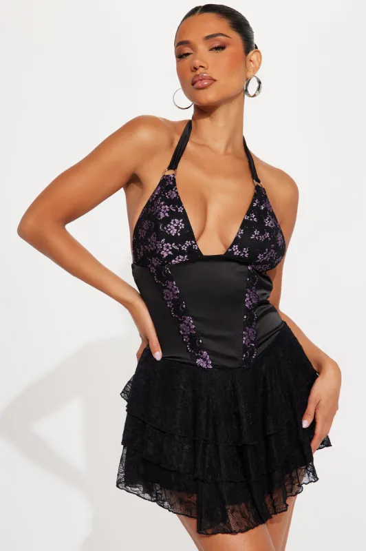 Auden Lace Corset Mini Dress - Black sold by Fashion Nova