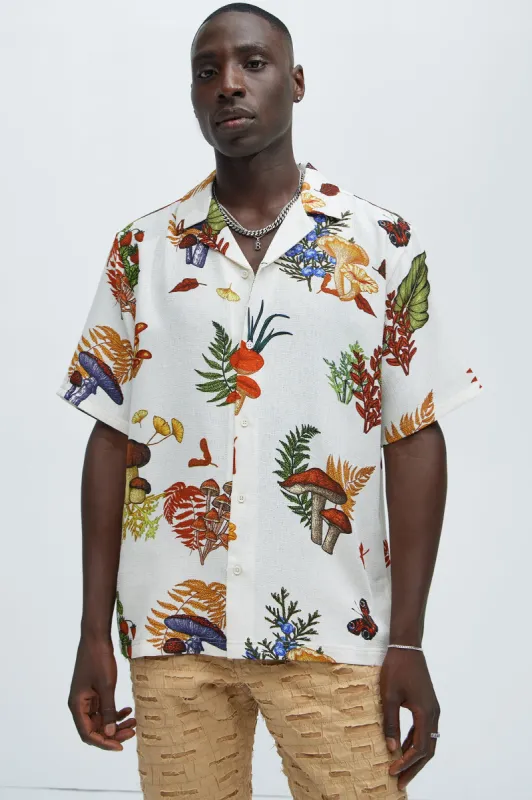 Floral Detail Shirt - Off  White/combo sold by Fashion Nova