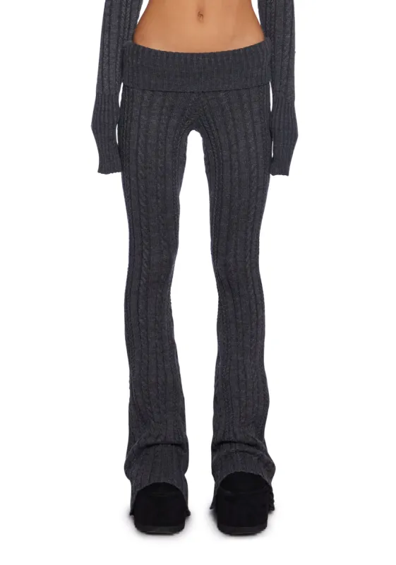 Deep Thoughts Flare Pants - Gray sold by Dolls Kill
