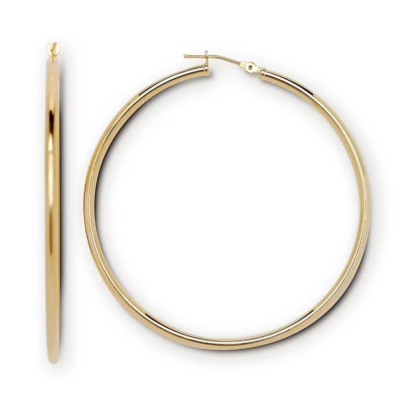 Curata 14K Gold 50mm (2") Seamless Polished Large Classic Hoop Tube Earrings sold by Zulily