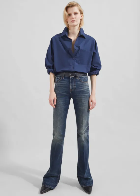 ボトムスその他 HAIKURE Flared Flora jeans in blue with washed effect Haikure Flora Jeans | Blue | FARFETCH