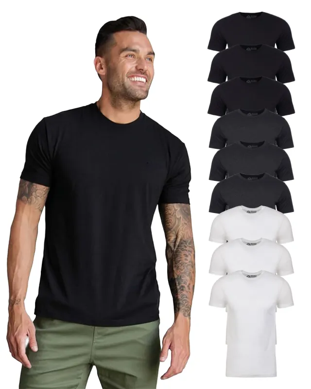 Non-Branded Basic Tee 9-Pack (Black/Black/Black/Charcoal/Charcoal/Charcoal/White/White/White) sold by INTO THE AM