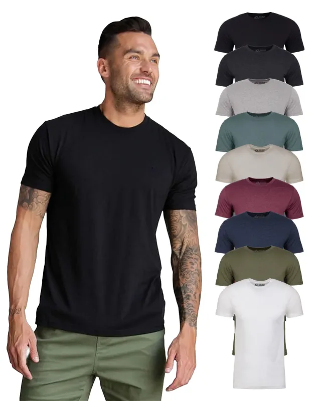 Non-Branded Basic Tee 9-Pack (Black/Charcoal/Grey/Indigo/Ivory/Maroon/Navy/Olive Green/White) sold by INTO THE AM