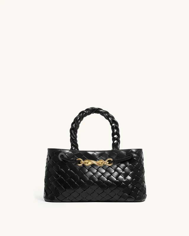 Grace Woven Handle Bag - Black sold by JW PEI