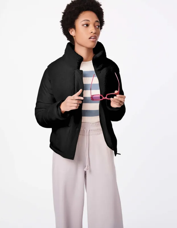 Cozy Combo Vegan Fur Puffer Jacket sold by Bernardo