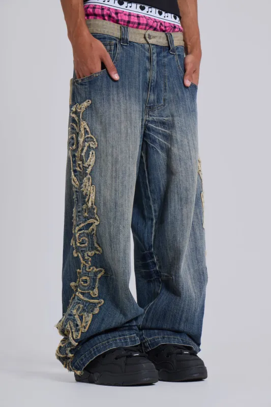 Applique Neo Colossus Jeans sold by Jaded London