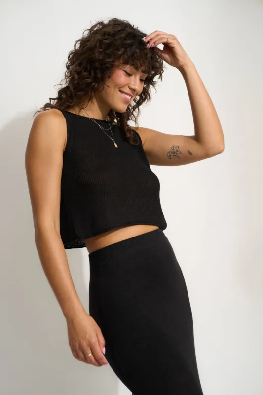 Clover Rolled Tank - Black sold by Callahan