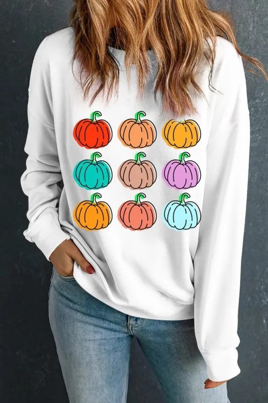 Pumpkin Graphic Long Sleeve Sweatshirt sold by Charming Charlie