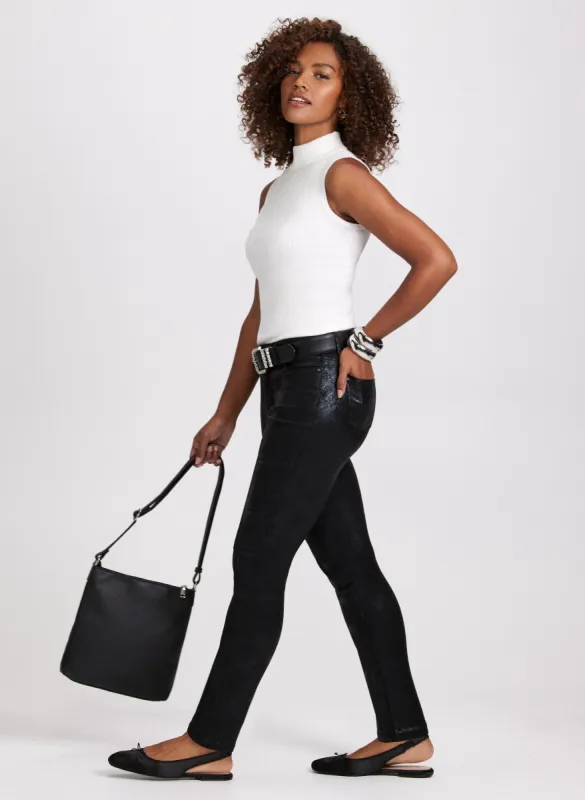 Mock Neck Tank Top & Straight Leg Jeans sold by Laura