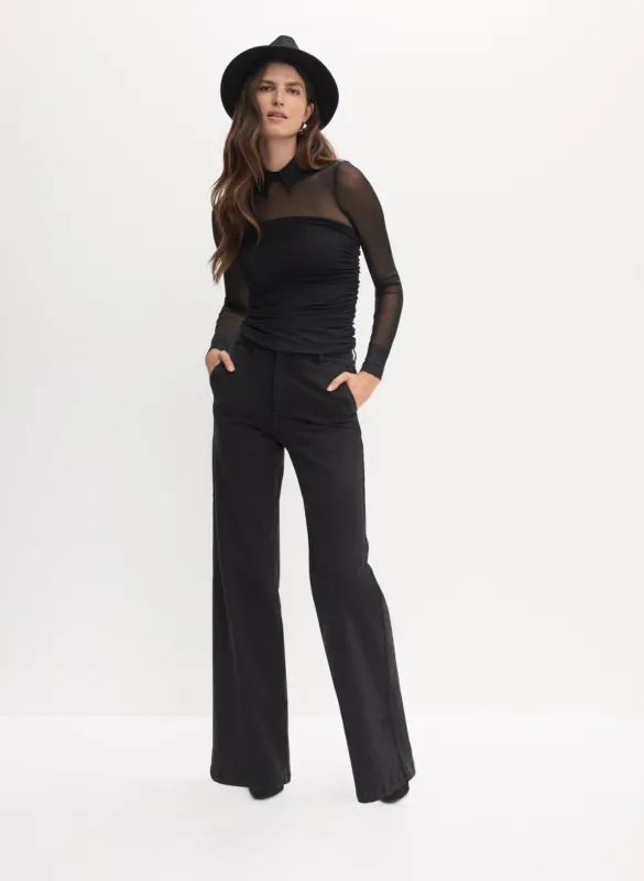 Mesh Sleeves Tube Top & Wide Leg Jeans sold by Melanie Lyne