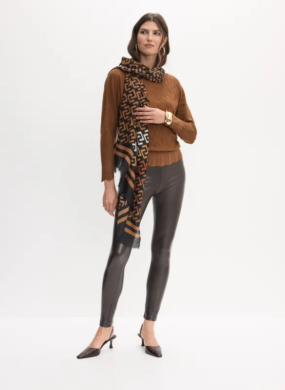 Geometric Stitch Sweater & Vegan Leather Leggings sold by Melanie Lyne