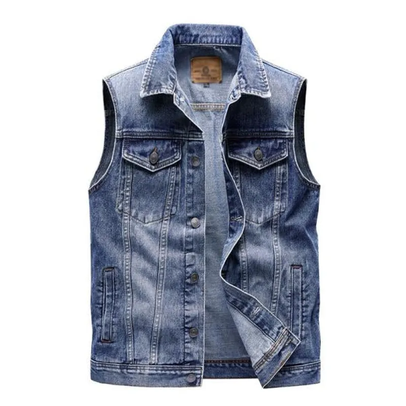 Men's Retro Lapel Denim Vest  41696369X sold by Manly
