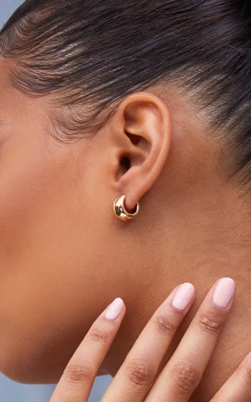 Gold Huggie Hoop Earrings sold by Pretty Little Thing