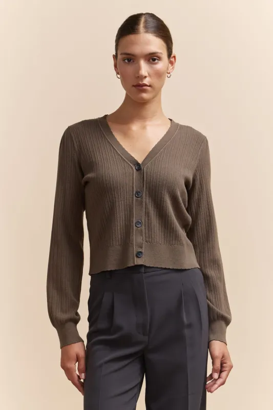 Cropped sweater with puffy sleeve sold by Tristan Style
