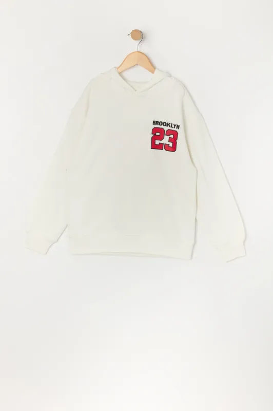 Haut à capuchon en molleton avec imprimé Brooklyn 23 pour garçon sold by Urban Planet