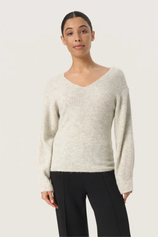 Rakel Ribbed V-Neck Pullover sold by Silver Lotus