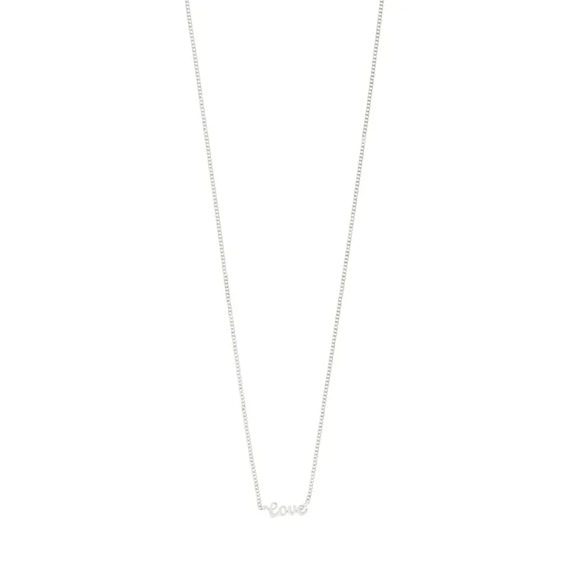 Love Script Silver Plated Necklace sold by Silver Lotus