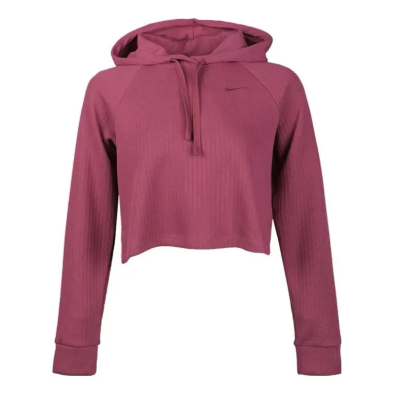 (WMNS) Nike Sportswear Ribbed Hoodie 'Purple Red' CJ2664-528 sold by KicksCrew