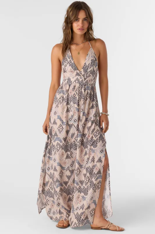 ANNALISA PALMER PRINT HALTER MAXI DRESS sold by O'Neill